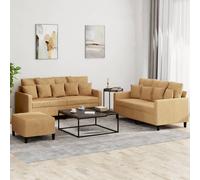 Maison Exclusive - Ensemble de canapés 3 pièces avec coussins en velours marron