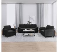Maison Exclusive - Ensemble de canapés 3 pièces avec coussins en velours noir