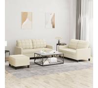 Maison Exclusive - Ensemble de canapés 3 pièces avec coussins, simili cuir crème