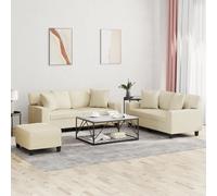 Maison Exclusive - Ensemble de canapés 3 pièces avec coussins, simili cuir crème