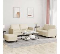 Maison Exclusive - Ensemble de canapés 3 pièces avec coussins, simili cuir crème