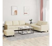 Maison Exclusive - Ensemble de canapés 3 pièces avec coussins, simili cuir crème