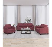 Maison Exclusive - Ensemble de canapés 3 pièces avec coussins, tissu bordeaux