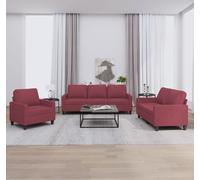 Maison Exclusive - Ensemble de canapés 3 pièces avec coussins, tissu bordeaux