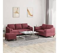 Maison Exclusive - Ensemble de canapés 3 pièces avec coussins, tissu bordeaux