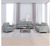 Maison Exclusive - Ensemble de canapés 3 pièces avec coussins, tissu gris clair