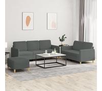 Maison Exclusive - Ensemble de canapés 3 pièces avec coussins, tissu gris foncé