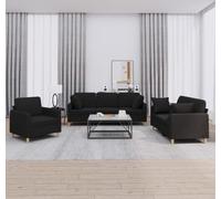 Maison Exclusive - Ensemble de canapés 3 pièces avec coussins, tissu noir