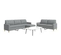 Maison Exclusive - Ensemble de canapés 3 pièces avec repose-pieds, tissu gris clair