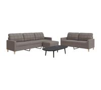 Maison Exclusive - Ensemble de canapés 3 pièces avec repose-pieds, tissu taupe