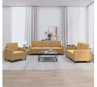 Maison Exclusive - Ensemble de canapés 3 pièces en velours marron