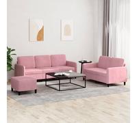 Maison Exclusive - Ensemble de canapés 3 pièces en velours rose