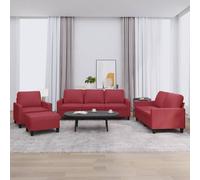 Maison Exclusive - Ensemble de canapés 4 pièces avec coussins, simili cuir bordeaux