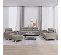 Maison Exclusive - Ensemble de canapés 4 pièces avec coussins, tissu taupe