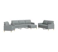 Maison Exclusive - Ensemble de canapés 4 pièces avec repose-pieds, tissu gris clair
