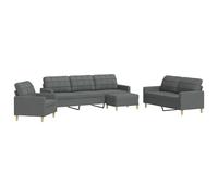 Maison Exclusive - Ensemble de canapés 4 pièces avec repose-pieds, tissu gris foncé