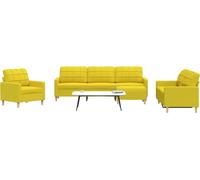 Maison Exclusive - Ensemble de canapés 4 pièces avec repose-pieds, tissu jaune clair