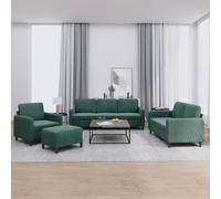 Maison Exclusive - Ensemble de canapés 4 pièces en velours vert foncé