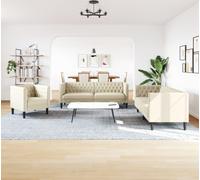 Maison Exclusive - Ensemble de canapés Chesterfield 3 pièces en similicuir crème
