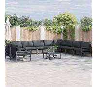 Maison Exclusive - Ensemble de canapés de jardin, 10 pièces, en acier noir