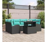 Maison Exclusive - Ensemble de canapés de jardin, 7 pièces, noir et turquoise