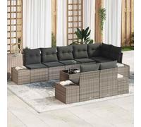 Maison Exclusive - Ensemble de canapés de jardin, 9 pièces, gris, en résine tressée