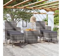 Maison Exclusive - Ensemble de jardin 5 pièces en polyrotin et bois d'acacia massif, gris