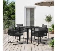 Maison Exclusive - Ensemble de jardin 5 pièces noir et anthracite 80 x 80 x 73 cm