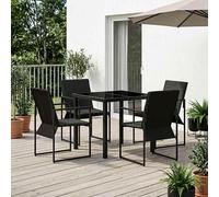 Maison Exclusive - Ensemble de jardin 5 pièces noir et anthracite 80 x 80 x 73 cm