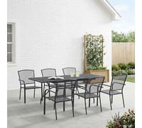 Maison Exclusive - Ensemble de jardin 7 pièces, anthracite, 212 x 90 x 76 cm