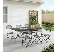 Maison Exclusive - Ensemble de jardin 7 pièces, anthracite, 212 x 90 x 76 cm