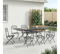 Maison Exclusive - Ensemble de jardin 9 pièces, anthracite, 212 x 90 x 76 cm