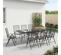 Maison Exclusive - Ensemble de jardin 9 pièces, anthracite, 212 x 90 x 76 cm