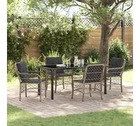 Maison Exclusive - Ensemble de jardin avec coussins 5 pièces Gris clair Polyrotin