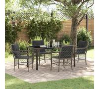 Maison Exclusive - Ensemble de jardin avec coussins 5 pièces Gris Polyrotin