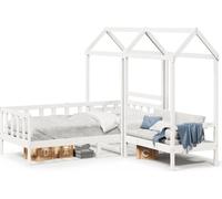 Maison Exclusive - Ensemble de lit de jour et de banc et toit sans matelas blanc 80x200 cm