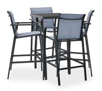 Maison Exclusive - Ensemble de mobilier de jardin complet (5 pièces) en noir et gris