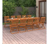 Maison Exclusive - Ensemble de salle à manger de jardin 11 pièces 280x90x75 cm en bois massif d'acacia