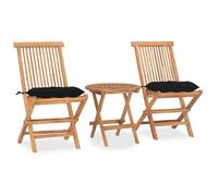 Maison Exclusive - Ensemble de salle à manger de jardin 3 pièces avec coussins, pliable, en bois massif de teck