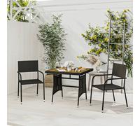 Maison Exclusive - Ensemble de salle à manger de jardin 3 pièces en rotin synthétique noir