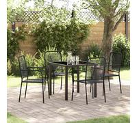 Maison Exclusive - Ensemble de salle à manger de jardin 5 pièces Acier thermolaqué noir