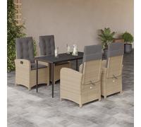 Maison Exclusive - Ensemble de salle à manger de jardin 5 pièces avec coussins Mélange de polyrotin