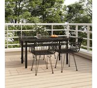 Maison Exclusive - Ensemble de salle à manger de jardin 5 pièces en polyrotin noir