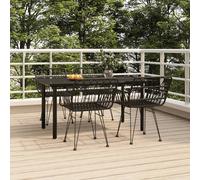 Maison Exclusive - Ensemble de salle à manger de jardin 5 pièces en polyrotin noir