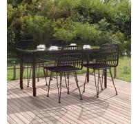 Maison Exclusive - Ensemble de salle à manger de jardin 5 pièces en polyrotin noir