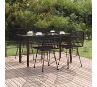 Maison Exclusive - Ensemble de salle à manger de jardin 5 pièces en polyrotin noir