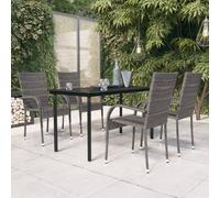Maison Exclusive - Ensemble de salle à manger de jardin 5 pièces, gris et noir