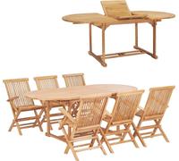 Maison Exclusive - Ensemble de salle à manger de jardin 7 pièces 150-200 x 100 x 75 cm en teck massif