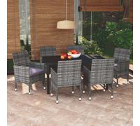 Maison Exclusive - Ensemble de salle à manger de jardin 7 pièces avec coussins en polyrotin gris