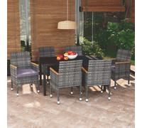 Maison Exclusive - Ensemble de salle à manger de jardin 7 pièces avec coussins en polyrotin gris